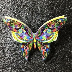 Acrylic Printed Butterfly Brooch